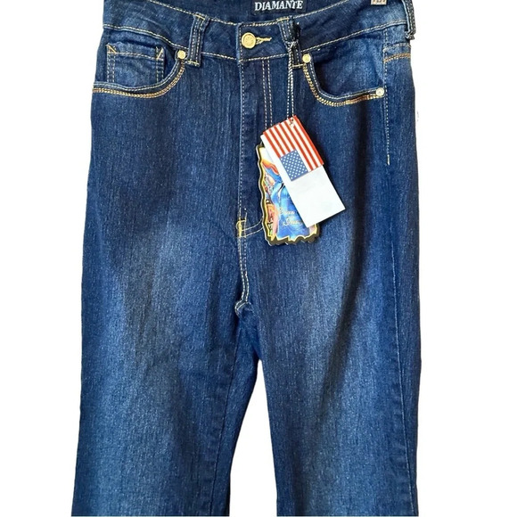 NWT Diamanté Ladies Blue Indigo Stretch Jeans - Picture 6 of 6
